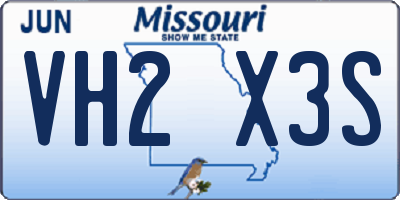 MO license plate VH2X3S