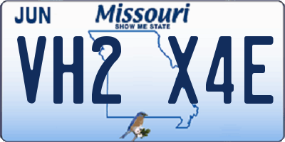 MO license plate VH2X4E