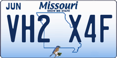 MO license plate VH2X4F