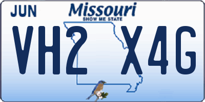 MO license plate VH2X4G