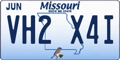 MO license plate VH2X4I