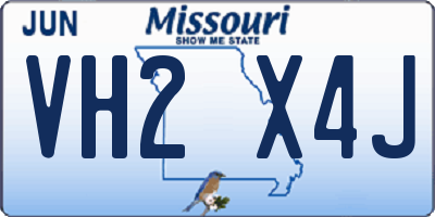 MO license plate VH2X4J