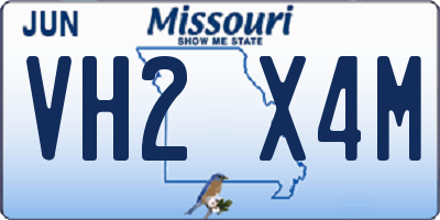 MO license plate VH2X4M