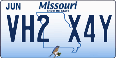 MO license plate VH2X4Y