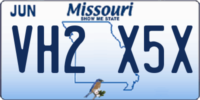 MO license plate VH2X5X