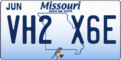 MO license plate VH2X6E