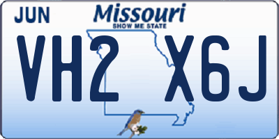 MO license plate VH2X6J