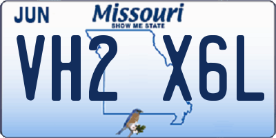 MO license plate VH2X6L