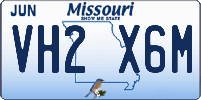 MO license plate VH2X6M