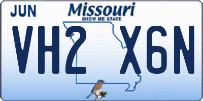 MO license plate VH2X6N