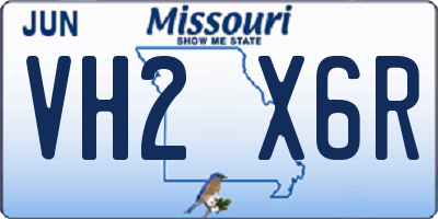 MO license plate VH2X6R