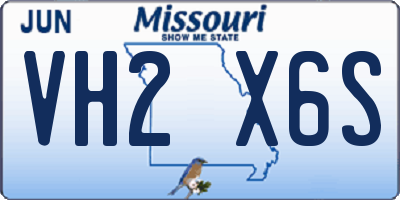 MO license plate VH2X6S
