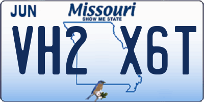 MO license plate VH2X6T