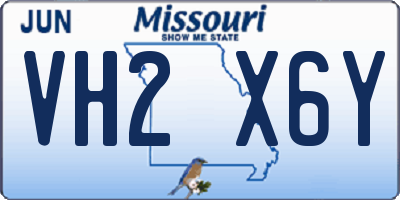 MO license plate VH2X6Y