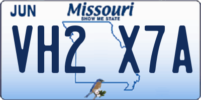 MO license plate VH2X7A