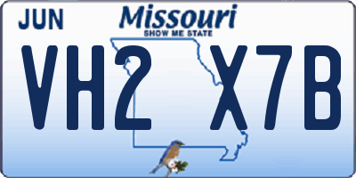 MO license plate VH2X7B