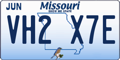 MO license plate VH2X7E