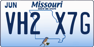 MO license plate VH2X7G