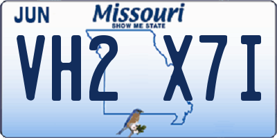 MO license plate VH2X7I