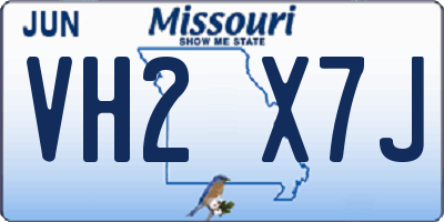 MO license plate VH2X7J