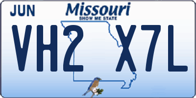 MO license plate VH2X7L