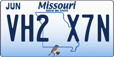 MO license plate VH2X7N