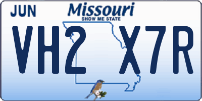 MO license plate VH2X7R