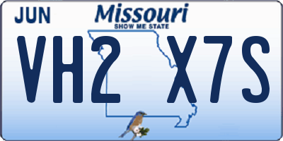 MO license plate VH2X7S