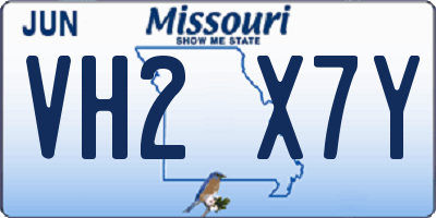 MO license plate VH2X7Y