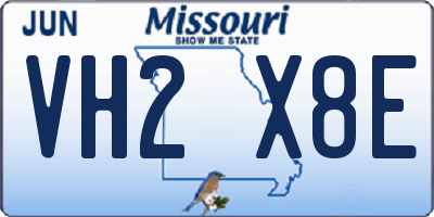 MO license plate VH2X8E