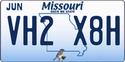 MO license plate VH2X8H