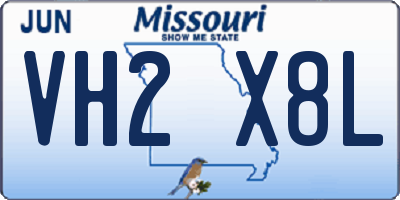 MO license plate VH2X8L