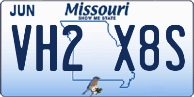 MO license plate VH2X8S