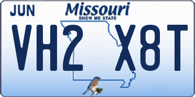 MO license plate VH2X8T
