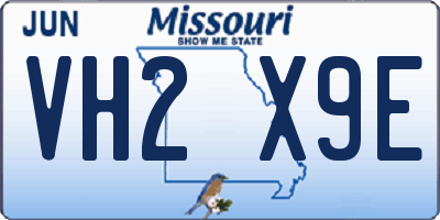 MO license plate VH2X9E