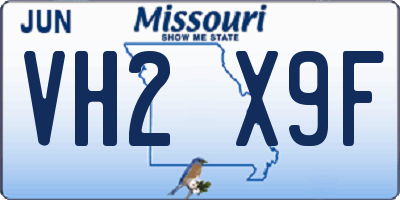 MO license plate VH2X9F