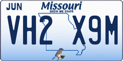 MO license plate VH2X9M