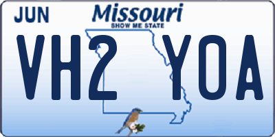 MO license plate VH2Y0A