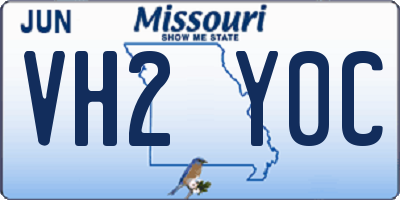 MO license plate VH2Y0C