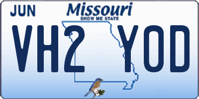 MO license plate VH2Y0D