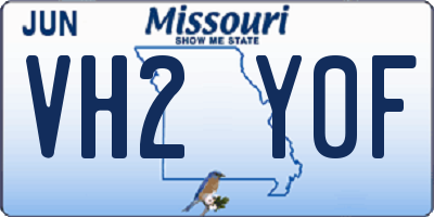 MO license plate VH2Y0F