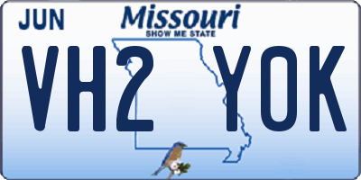 MO license plate VH2Y0K