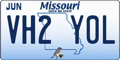 MO license plate VH2Y0L