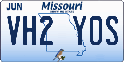 MO license plate VH2Y0S