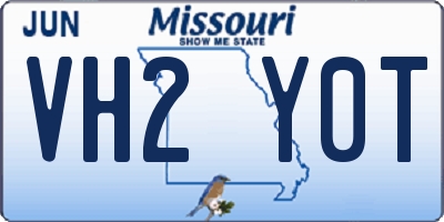 MO license plate VH2Y0T