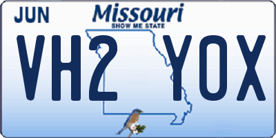 MO license plate VH2Y0X