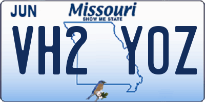 MO license plate VH2Y0Z