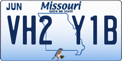 MO license plate VH2Y1B