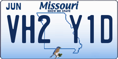 MO license plate VH2Y1D