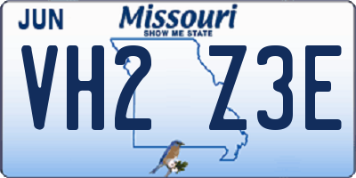 MO license plate VH2Z3E